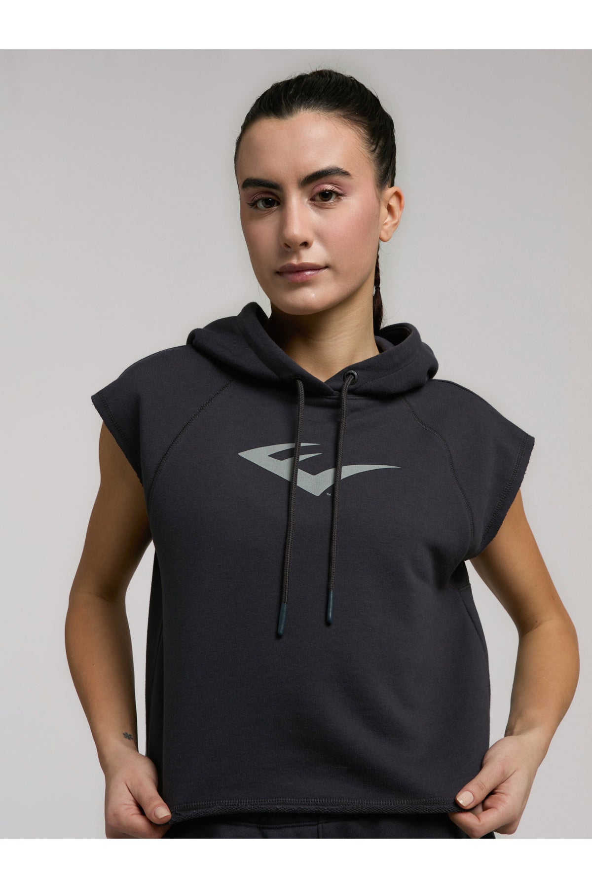 Everlast Tricou Oversized scurt, decolteu la baza gatului si imprimeu cu logo