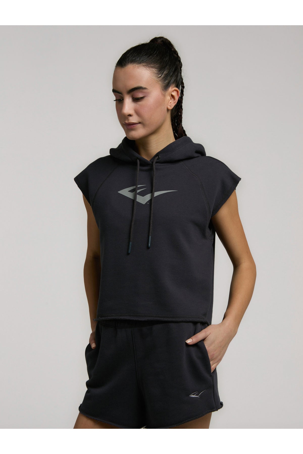 Everlast Tricou Oversized scurt, decolteu la baza gatului si imprimeu cu logo