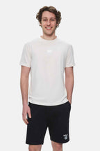 UCLA Tricou cu decolteu la baza gatului, imprimeu cu logo, regular fit, Alb, FABIO