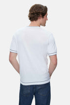 UCLA Tricou cu decolteu la baza gatului, imprimeu cu logo, regular fit, Alb, FARED