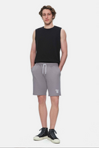 UCLA Pantaloni scurti cu snur si banda elastica in talie, buzunare laterale si imprimeu cu logo discret, Gri, FOWLER