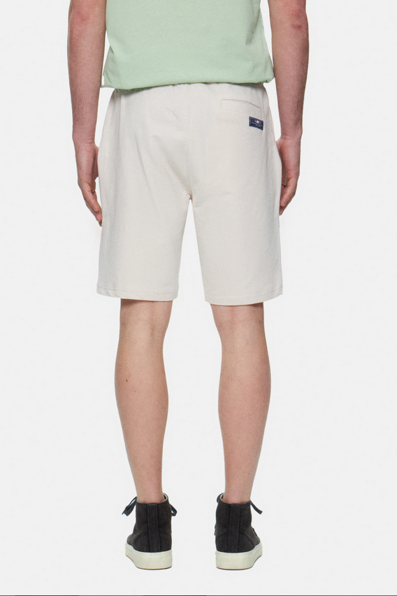 UCLA Pantaloni scurti cu snur si banda elastica in talie, buzunare laterale si imprimeu cu logo discret, Alb, FOWLER