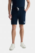 UCLA Pantaloni scurti cu snur si banda elastica in talie, buzunare laterale si imprimeu cu logo discret, Bleumarin, FOWLER