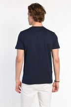 UCLA Tricou cu decolteu la baza gatului, imprimeu cu logo, regular fit, Bleumarin, GAYLEY