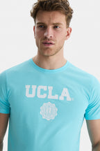 UCLA Tricou cu decolteu la baza gatului, imprimeu cu logo, regular fit, SEA JET, GAYLEY