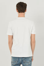 UCLA Tricou cu decolteu la baza gatului, imprimeu cu logo, regular fit, Alb, GAYLEY