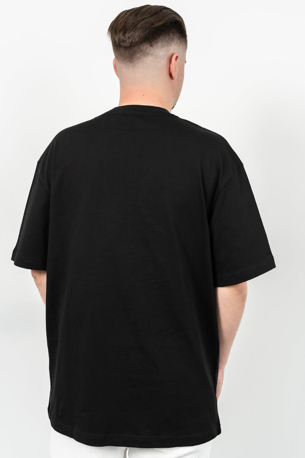 Starter, Tricou cu decolteu la baza gatului, imprimeu cu logo, HAMPTONS, Negru