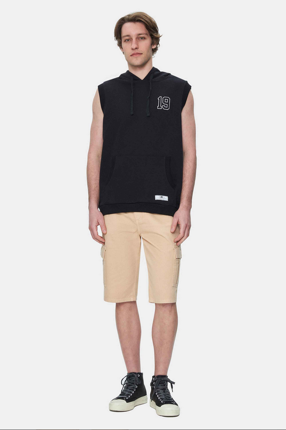 UCLA Bluza cu decolteu la baza gatului, regular fit, imprimeu cu logo, Negru, HEWITT