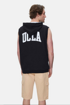 UCLA Bluza cu decolteu la baza gatului, regular fit, imprimeu cu logo, Negru, HEWITT