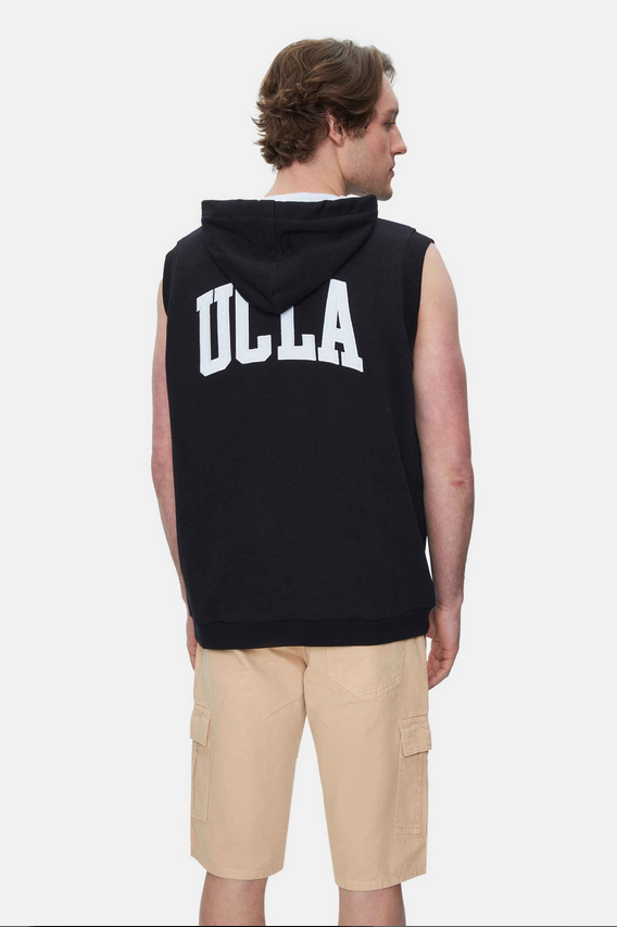 UCLA Bluza cu decolteu la baza gatului, regular fit, imprimeu cu logo, Negru, HEWITT