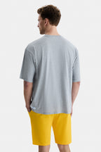 UCLA Tricou cu decolteu la baza gatului, imprimeu cu logo, regular fit, Gri, HUNTER