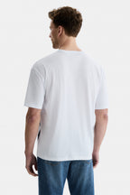UCLA Tricou cu decolteu la baza gatului, imprimeu cu logo, regular fit, Alb, IGNISO