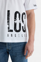 UCLA Tricou cu decolteu la baza gatului, imprimeu cu logo, regular fit, Alb, IGNISO