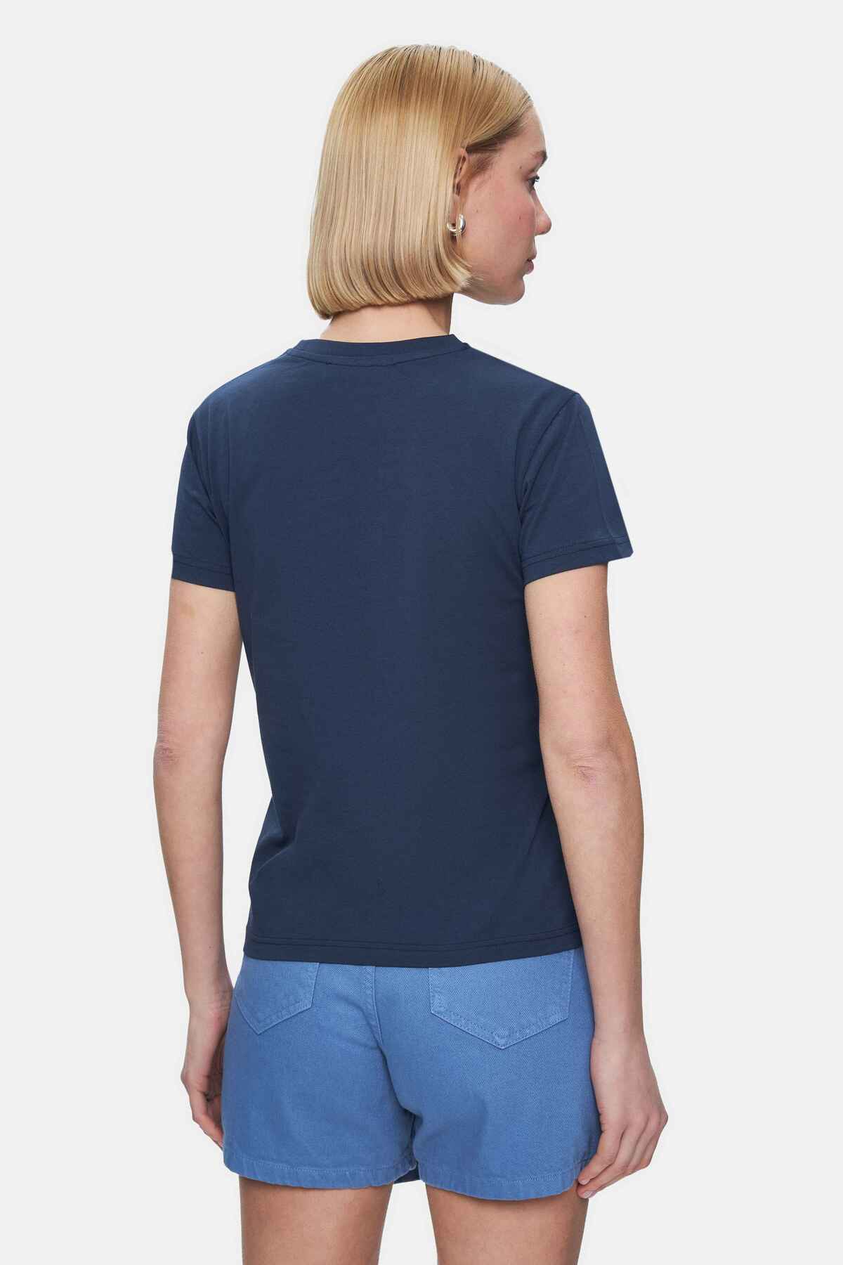 UCLA Tricou cu decolteu la baza gatului, imprimeu cu logo, regular fit, Bleumarin, ISOLDE