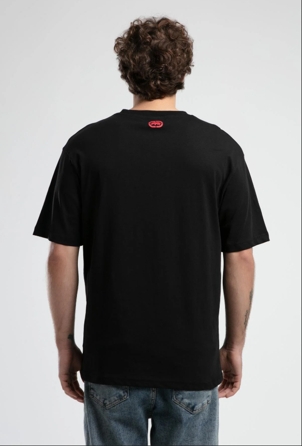 Ecko Unltd. Tricou cu decolteu la baza gatului, imprimeu cu logo, Gri, ITHACA