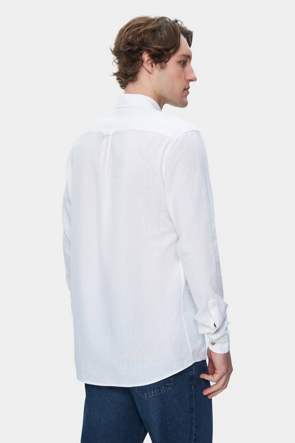 UCLA Camsa cu nasturi si guler, material lejer, regular fit Alb, JACQUEZ