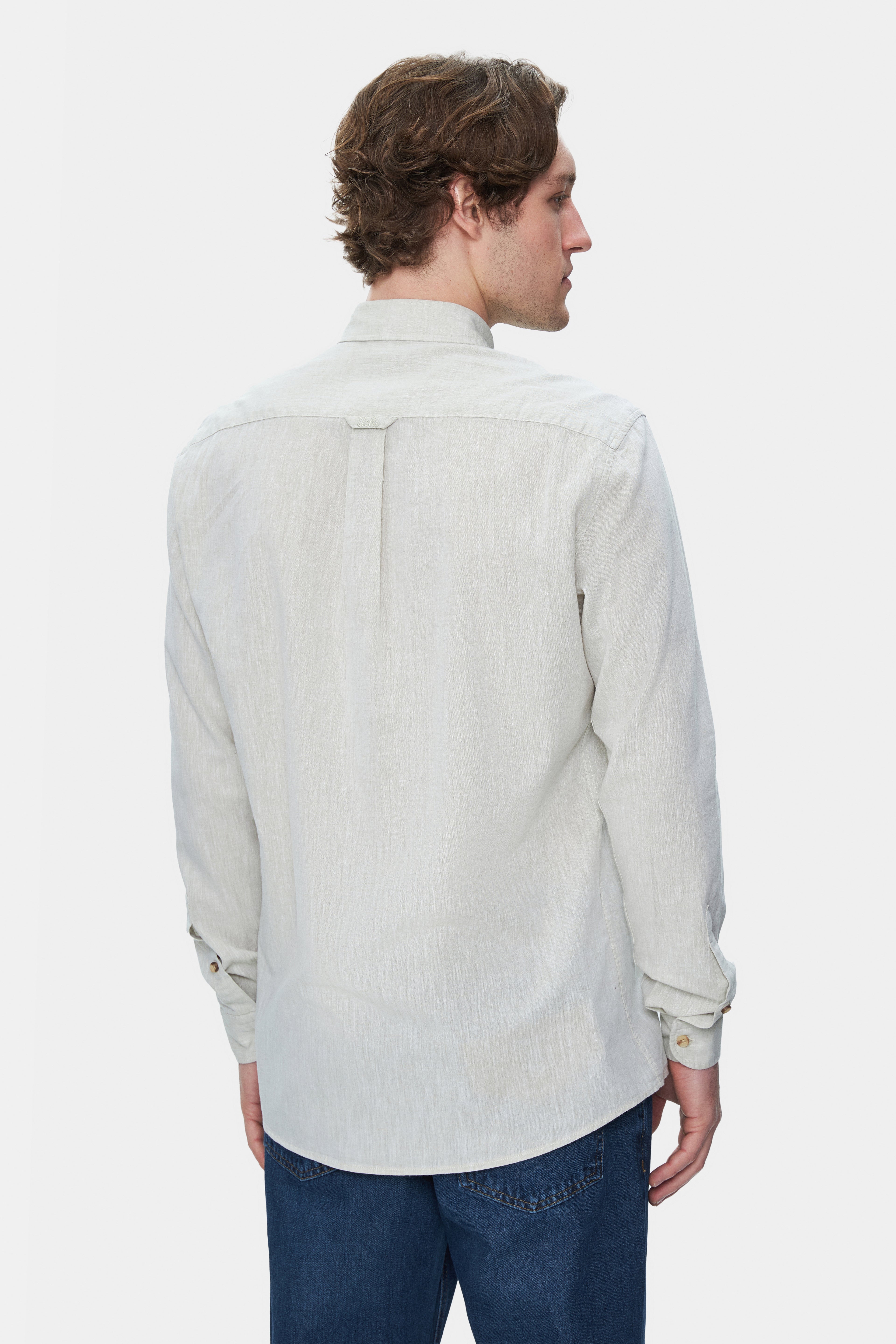 UCLA Camsa cu nasturi si guler, material lejer, regular fit CHALK, JACQUEZ