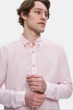 UCLA Camsa cu nasturi si guler, material lejer, regular fit Roz, JACQUEZ