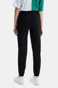 UCLA Pantaloni de trening cu elastic si snur in talie, manseta elastica si logo discret, Negru, JEZEBEL