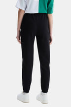 UCLA Pantaloni de trening cu elastic si snur in talie, manseta elastica si logo discret, Negru, JEZEBEL