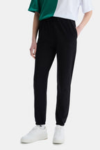 UCLA Pantaloni de trening cu elastic si snur in talie, manseta elastica si logo discret, Negru, JEZEBEL