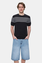 UCLA Tricou cu decolteu la baza gatului, imprimeu cu logo, regular fit, Negru, KENDRICK
