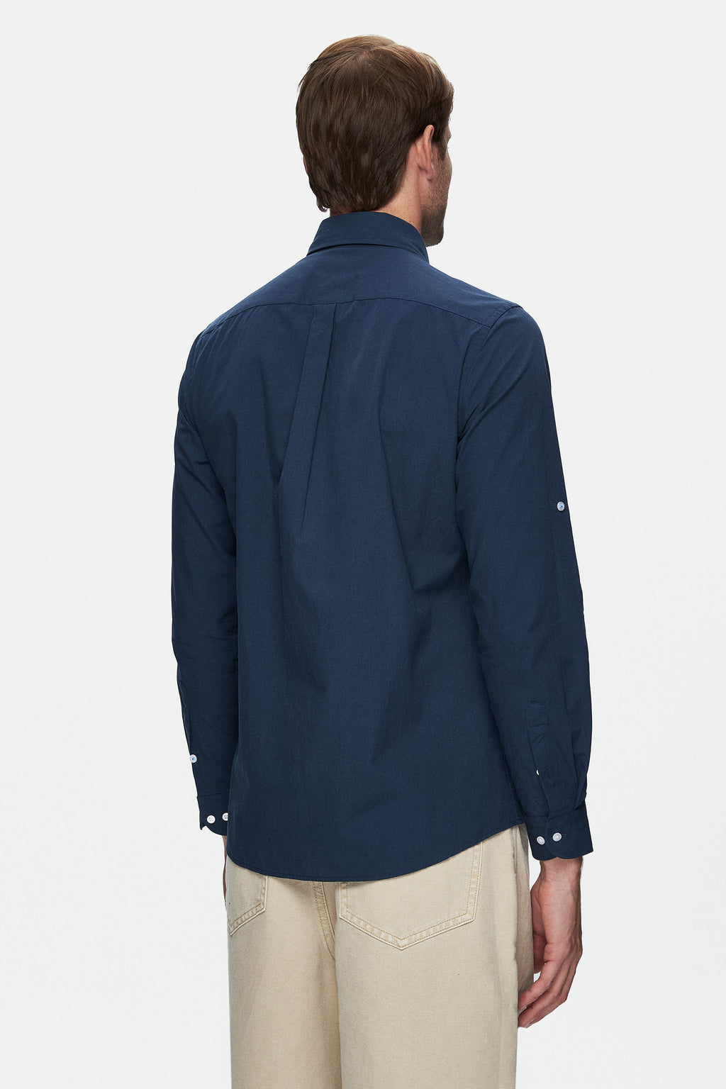 UCLA Camsa cu nasturi si guler, material lejer, regular fit Bleumarin, LEVILLE