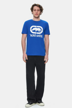 Ecko Unltd. Tricou cu decolteu la baza gatului, imprimeu cu logo, Albastru, MARC