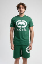 Ecko Unltd. Tricou cu decolteu la baza gatului, imprimeu cu logo, Verde, MARC