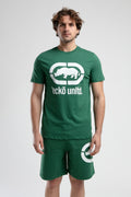 Ecko Unltd. Tricou cu decolteu la baza gatului, imprimeu cu logo, Verde, MARC