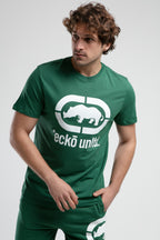 Ecko Unltd. Tricou cu decolteu la baza gatului, imprimeu cu logo, Verde, MARC