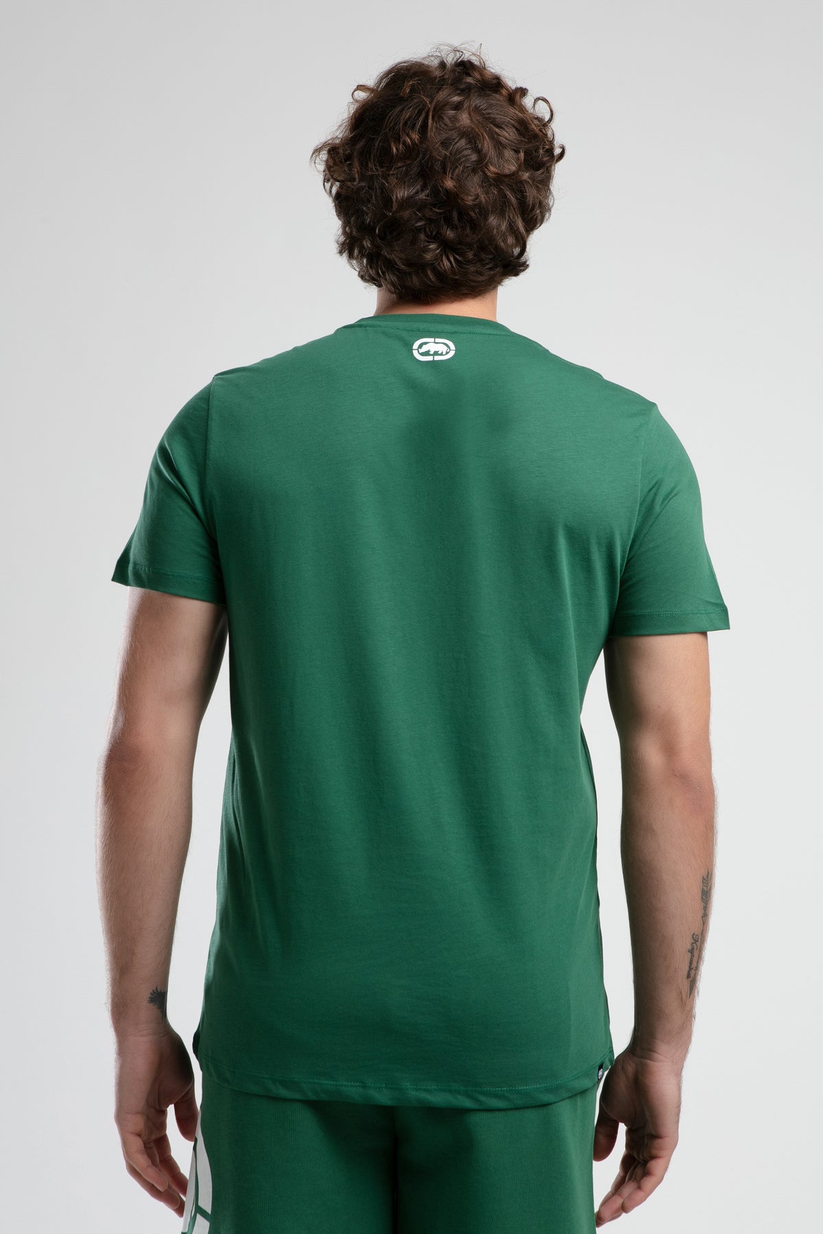 Ecko Unltd. Tricou cu decolteu la baza gatului, imprimeu cu logo, Verde, MARC