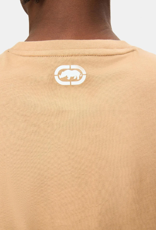 Ecko Unltd. Tricou cu decolteu la baza gatului, imprimeu cu logo, ICED COFFEE, MARC
