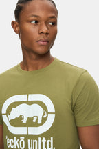 Ecko Unltd. Tricou cu decolteu la baza gatului, imprimeu cu logo, Verde, MARC