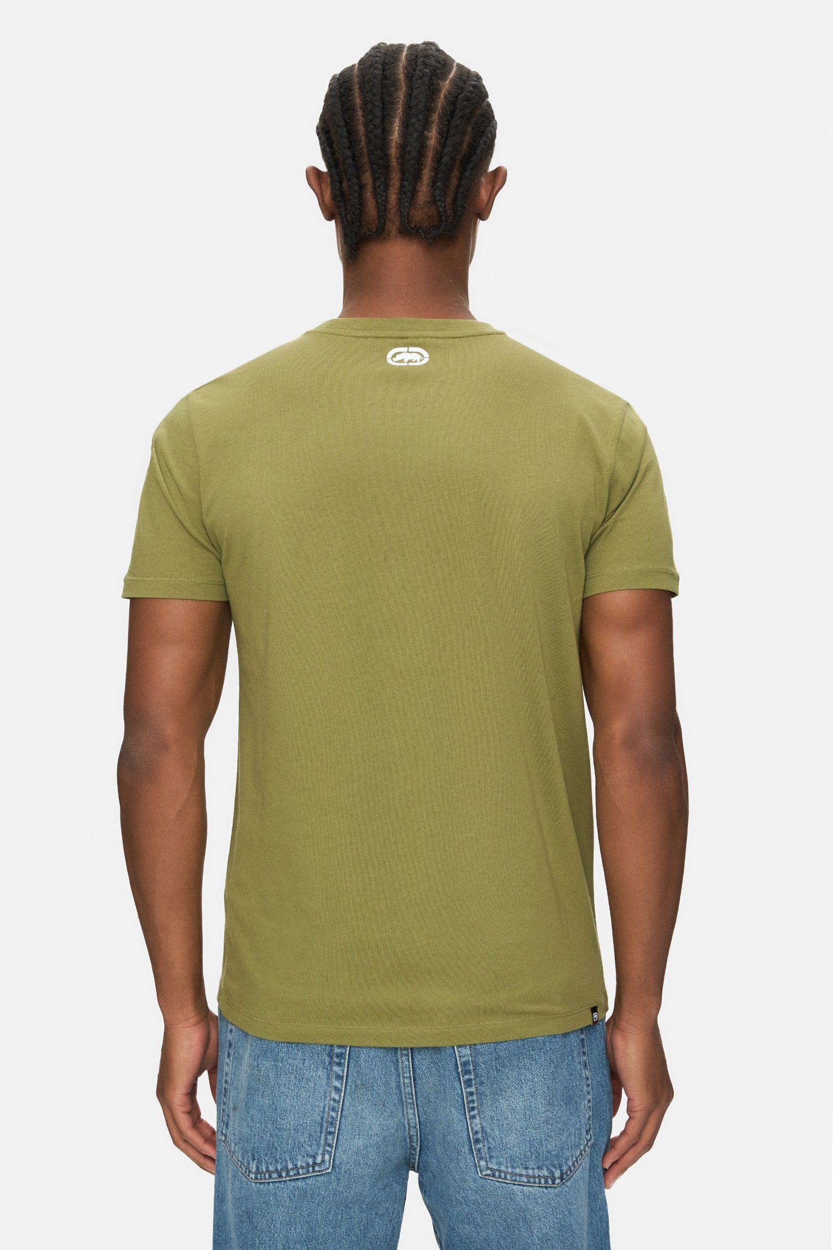Ecko Unltd. Tricou cu decolteu la baza gatului, imprimeu cu logo, Verde, MARC