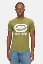 Ecko Unltd. Tricou cu decolteu la baza gatului, imprimeu cu logo, Verde, MARC