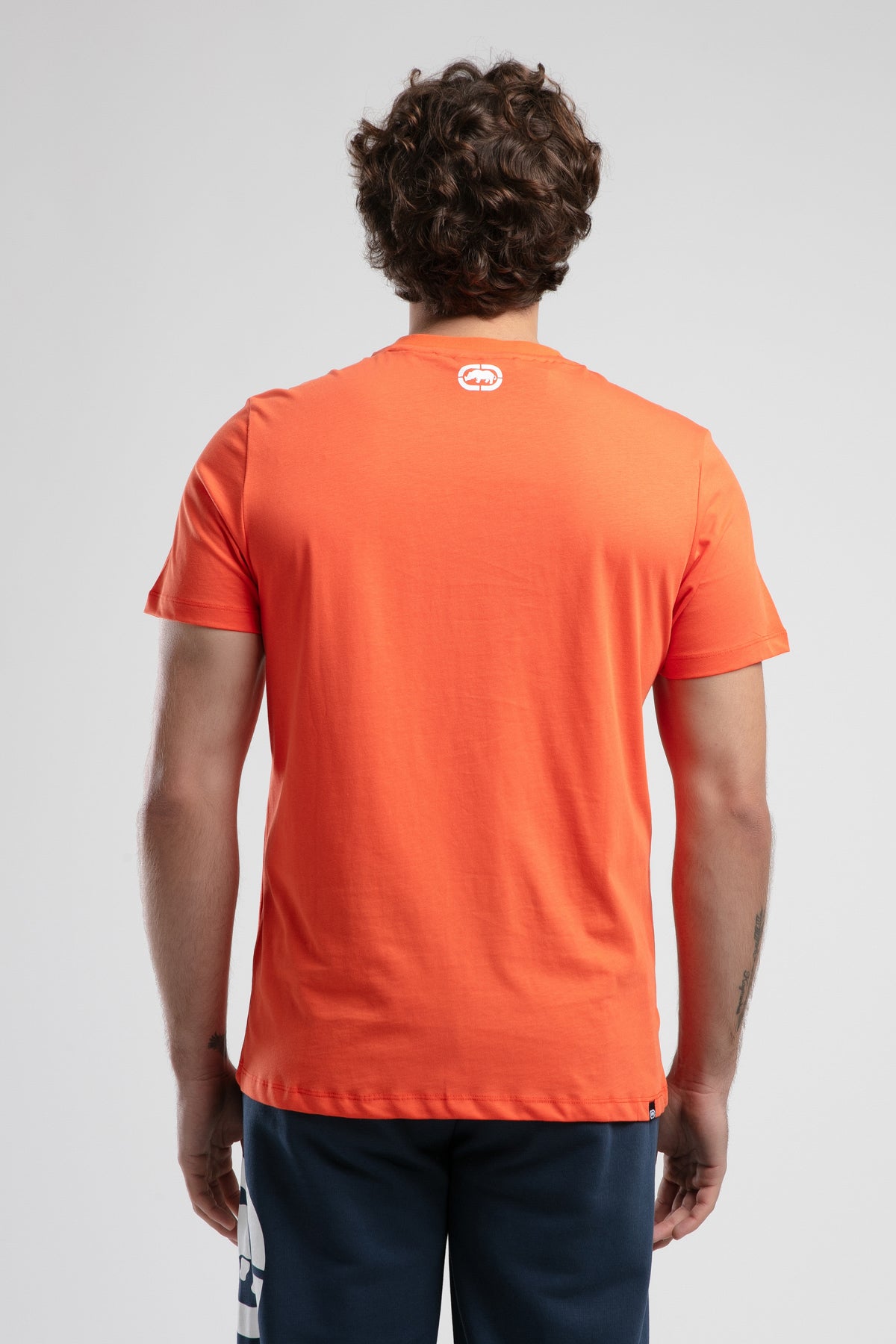 Ecko Unltd. Tricou cu decolteu la baza gatului, imprimeu cu logo, Portocaliu, MARC