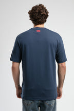 Ecko Unltd. Tricou cu decolteu la baza gatului, imprimeu cu logo, Bleumarin, OCULUS