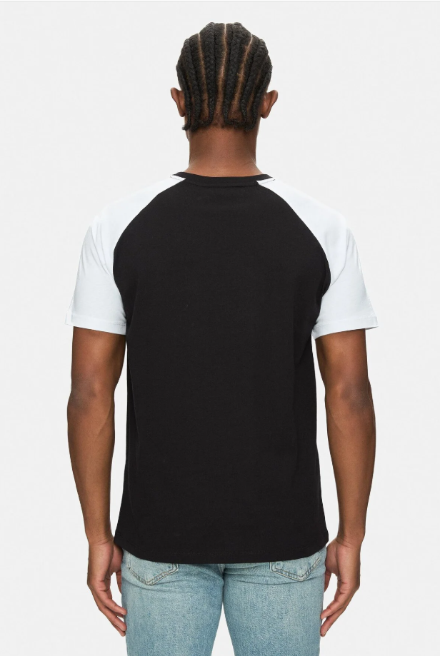 Ecko Unltd. Tricou cu decolteu la baza gatului, imprimeu cu logo, Negru-Alb, OSVALDO