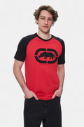 Ecko Unltd. Tricou cu decolteu la baza gatului, imprimeu cu logo, ECKO RED, OSVALDO