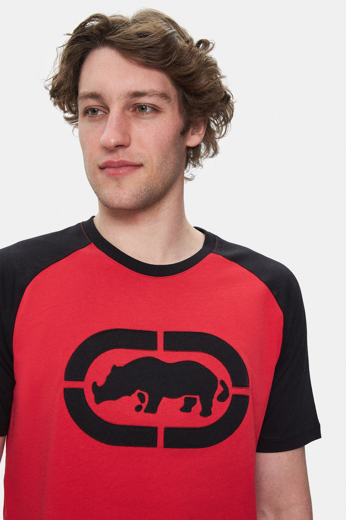 Ecko Unltd. Tricou cu decolteu la baza gatului, imprimeu cu logo, ECKO RED, OSVALDO