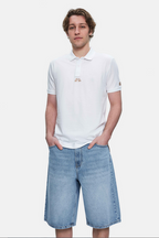 UCLA Tricou cu decolteu la baza gatului, imprimeu cu logo, regular fit, Alb, QUINTON