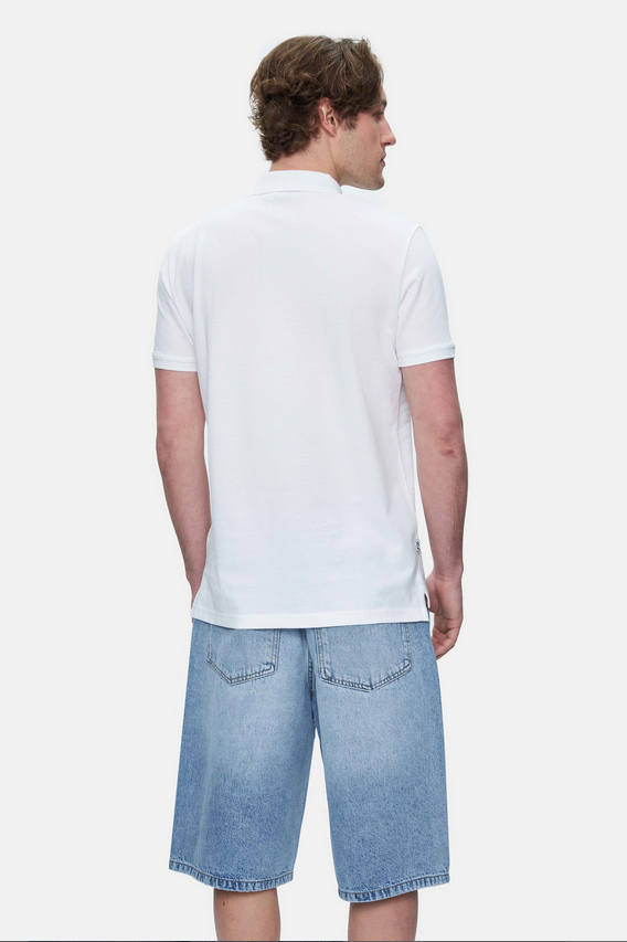 UCLA Tricou cu decolteu la baza gatului, imprimeu cu logo, regular fit, Alb, QUINTON