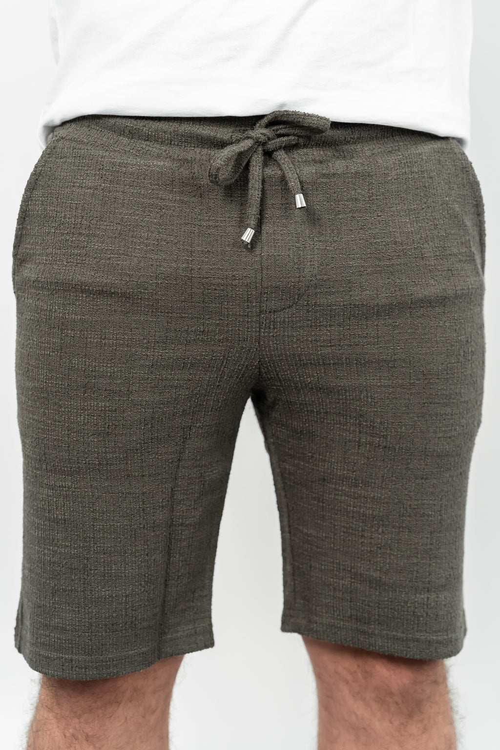 RWB, Pantaloni scurti cu snur si elastic in talie, buzunare laterale, regular fit, RICARD, Kaki