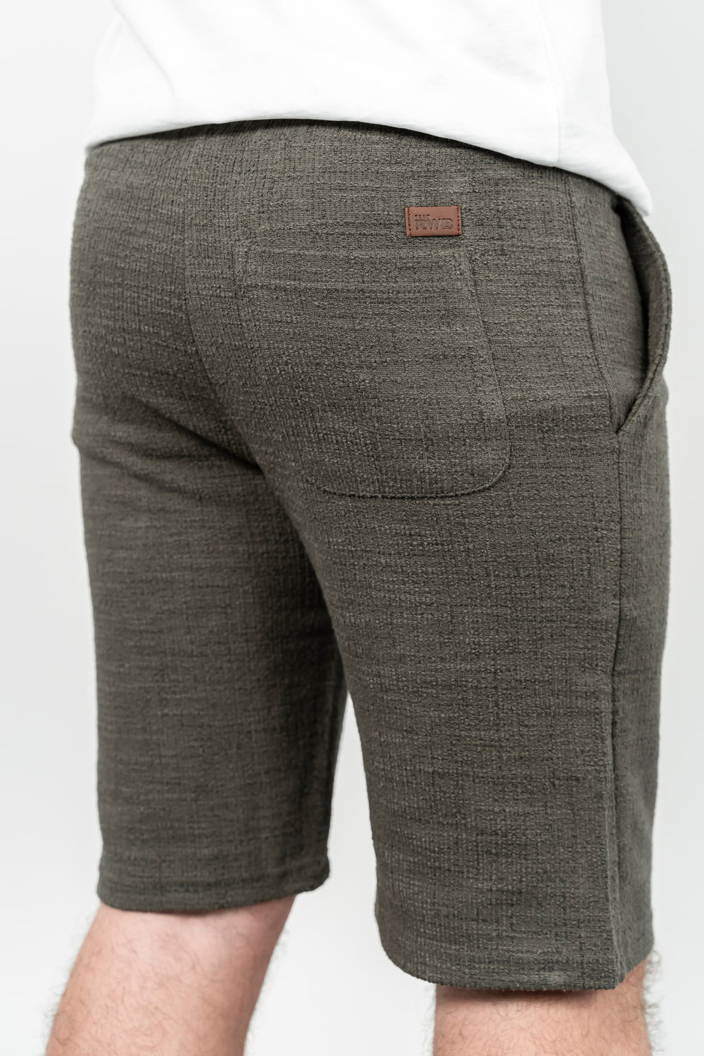 RWB, Pantaloni scurti cu snur si elastic in talie, buzunare laterale, regular fit, RICARD, Kaki