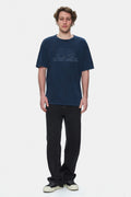 Ecko Unltd. Tricou cu decolteu la baza gatului, imprimeu cu logo, Bleumarin, ROCHESTER