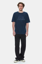 Ecko Unltd. Tricou cu decolteu la baza gatului, imprimeu cu logo, Bleumarin, ROCHESTER
