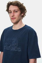Ecko Unltd. Tricou cu decolteu la baza gatului, imprimeu cu logo, Bleumarin, ROCHESTER