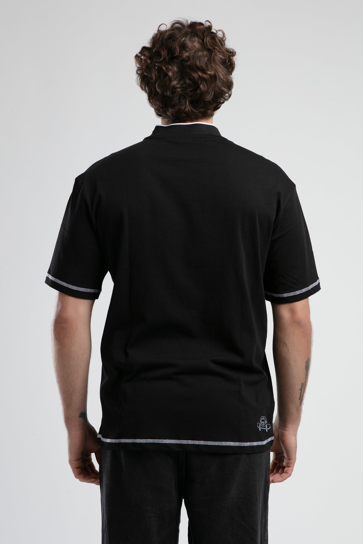 Ecko Unltd. Tricou cu decolteu la baza gatului, imprimeu cu logo, Negru, ROCKAWAY