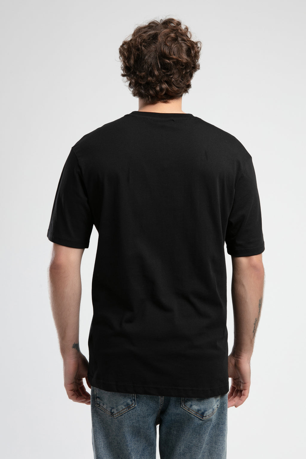 Ecko Unltd. Tricou cu decolteu la baza gatului, imprimeu cu logo, Negru, ROCKEFELLA